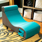 Chaise, table et pouf de jeu convertibles 3 en 1 avec appui-tête réglable - Vinyle