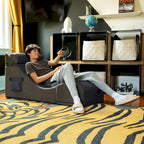 Chaise, table et pouf de jeu convertibles 3 en 1 avec appui-tête réglable - Vinyle