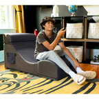 Chaise, table et pouf de jeu convertibles 3 en 1 avec appui-tête réglable - Vinyle