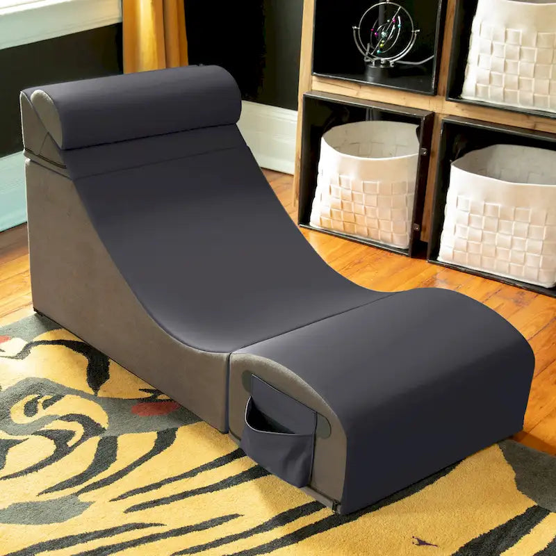 Chaise, table et pouf de jeu convertibles 3 en 1 avec appui-tête réglable - Vinyle
