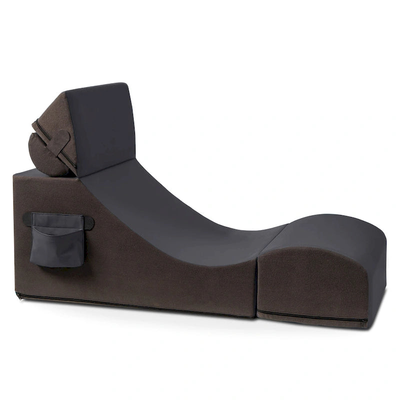 Chaise, table et pouf de jeu convertibles 3 en 1 avec appui-tête réglable - Vinyle