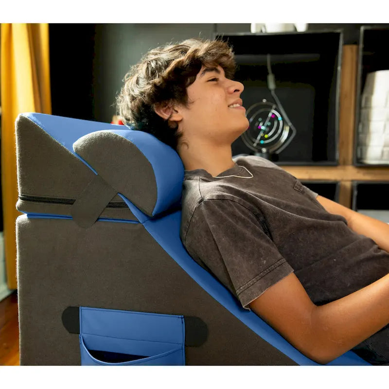 Chaise, table et pouf de jeu convertibles 3 en 1 avec appui-tête réglable - Vinyle