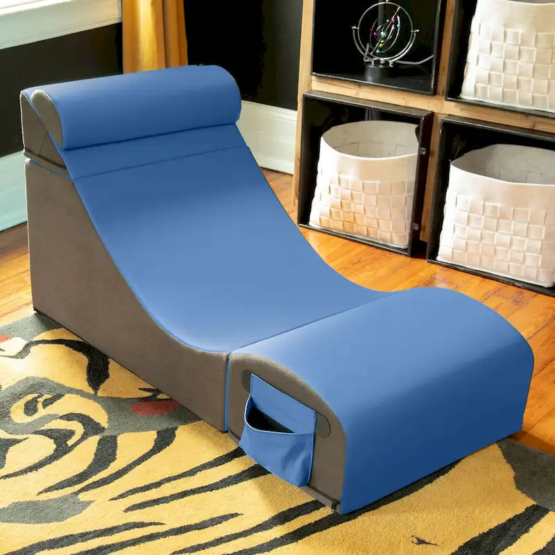Chaise, table et pouf de jeu convertibles 3 en 1 avec appui-tête réglable - Vinyle
