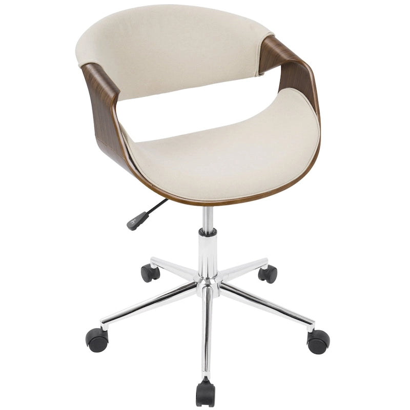 Chaise de bureau moderne en noyer du milieu du siècle - S/O