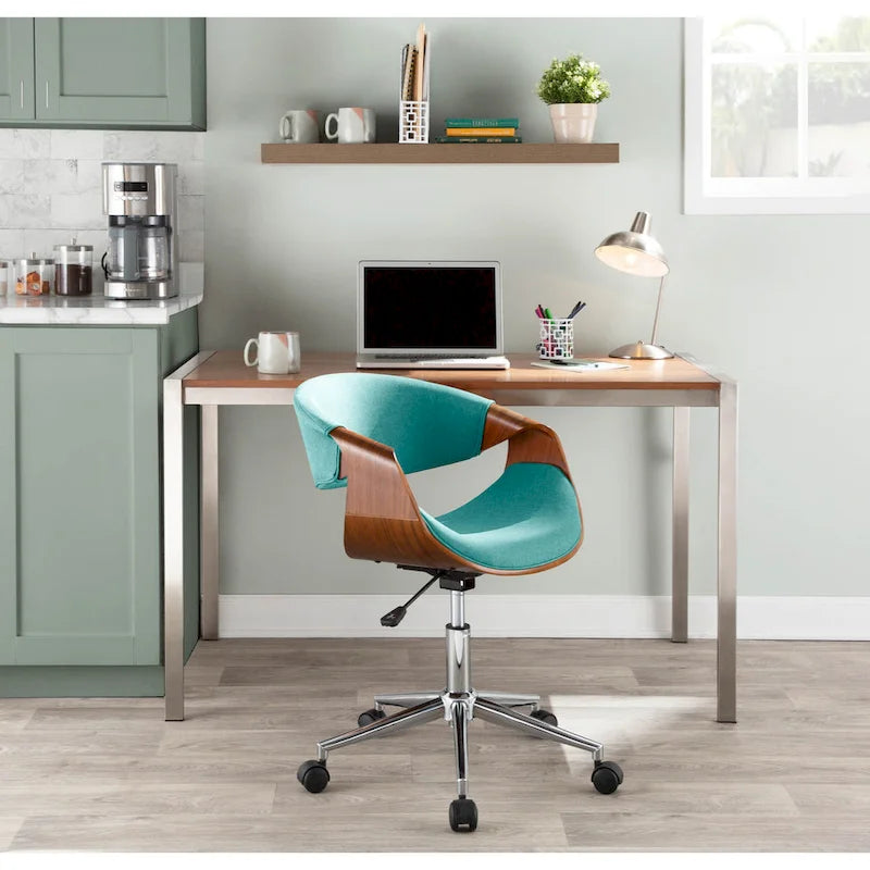 Chaise de bureau moderne en noyer du milieu du siècle - S/O