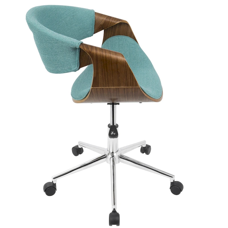 Chaise de bureau moderne en noyer du milieu du siècle - S/O