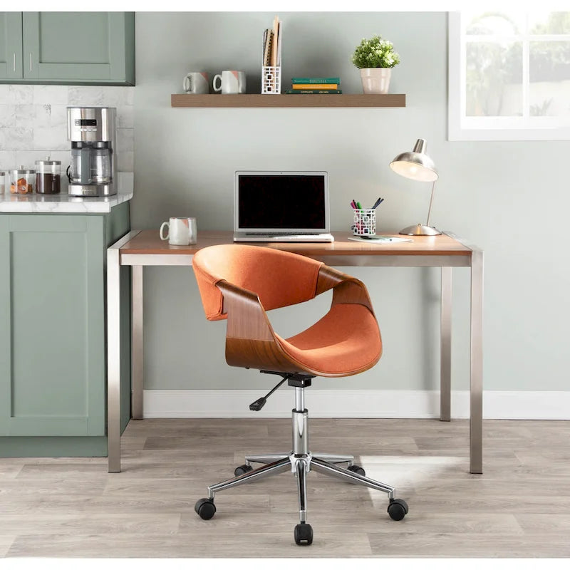 Chaise de bureau moderne en noyer du milieu du siècle - S/O