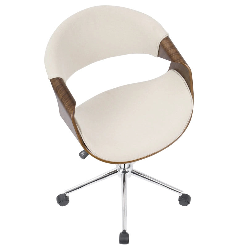 Chaise de bureau moderne en noyer du milieu du siècle - S/O