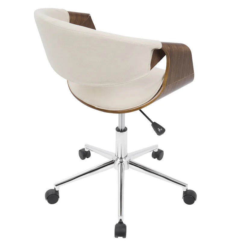 Chaise de bureau moderne en noyer du milieu du siècle - S/O