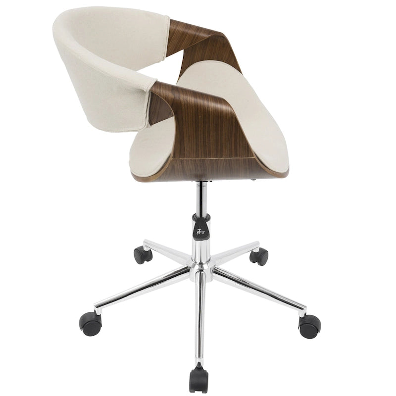 Chaise de bureau moderne en noyer du milieu du siècle - S/O