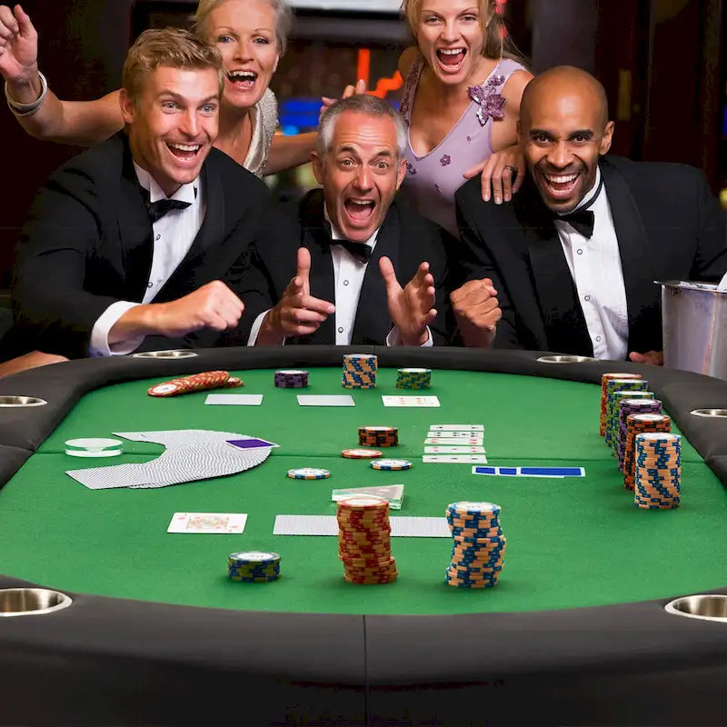 Table de poker pliable 8 joueurs avec porte-gobelets