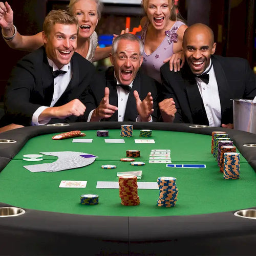 Table de poker pliable 8 joueurs avec porte-gobelets