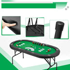 Table de poker pliable 8 joueurs avec porte-gobelets