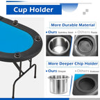 Table de poker pliable 8 joueurs avec porte-gobelets