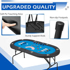 Table de poker pliable 8 joueurs avec porte-gobelets