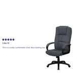 Fauteuil de bureau de direction en tissu à dossier haut