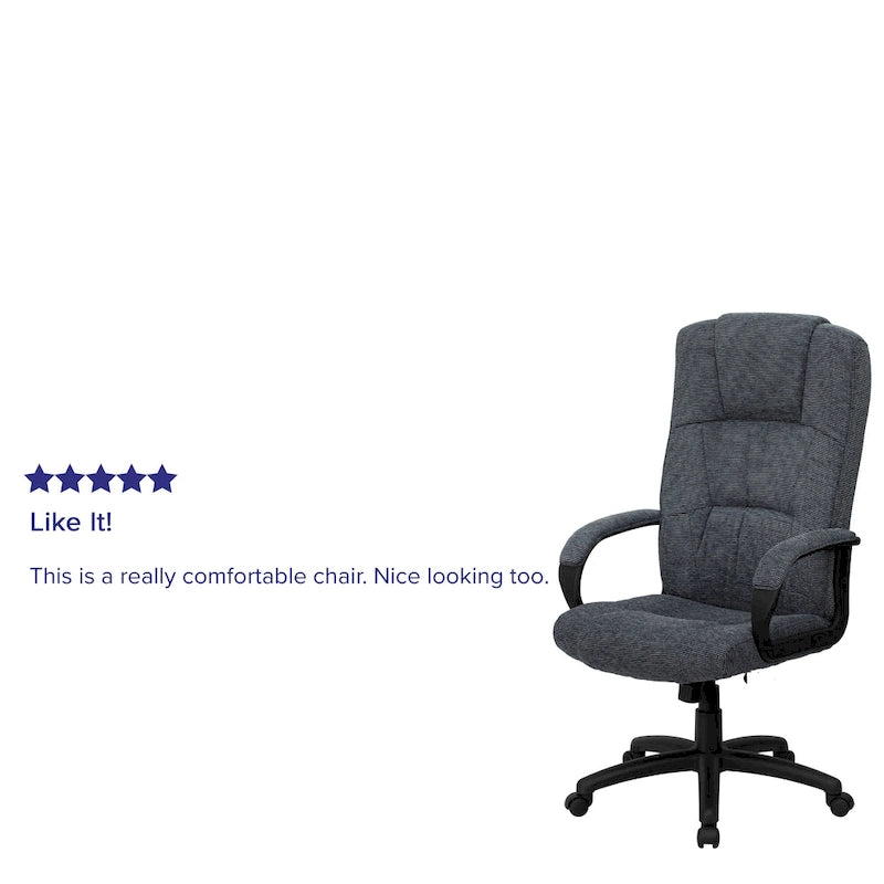 Fauteuil de bureau de direction en tissu à dossier haut