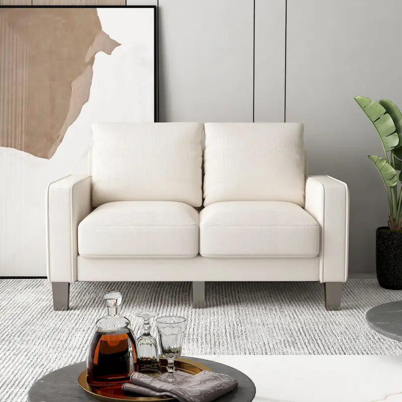 Canapé 2+3 en Tissu Beige pour Salon Moderne