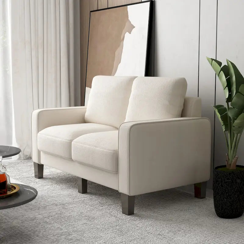 Canapé 2+3 en Tissu Beige pour Salon Moderne