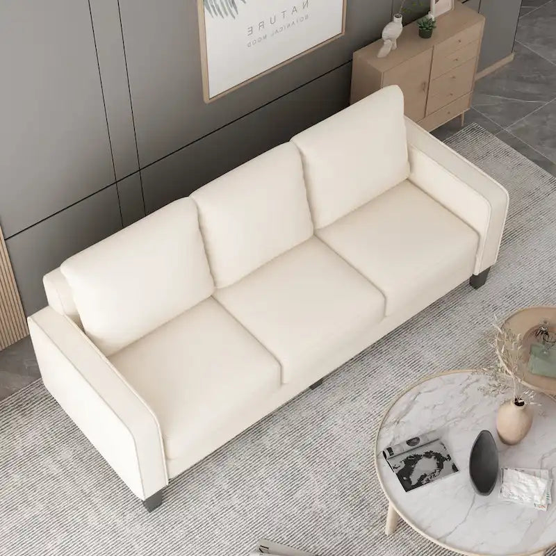 Canapé 2+3 en Tissu Beige pour Salon Moderne