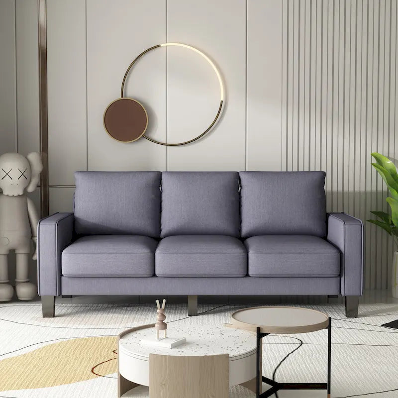 Canapé 2+3 en Tissu Beige pour Salon Moderne