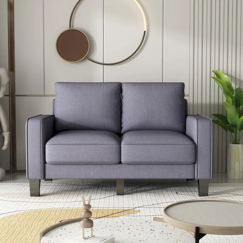 Canapé 2+3 en Tissu Beige pour Salon Moderne