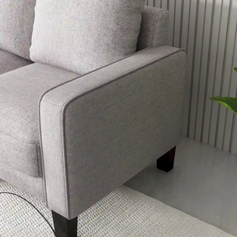 Canapé 2+3 en Tissu Beige pour Salon Moderne
