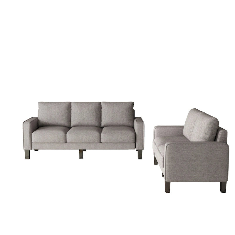 Canapé 2+3 en Tissu Beige pour Salon Moderne