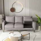 Canapé 2+3 en Tissu Beige pour Salon Moderne