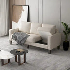Canapé 2+3 en Tissu Beige pour Salon Moderne
