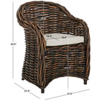 Fauteuil de club en rotin naturel - 27,5 x 27,5 x 35,5 - 28Lx28Px36H