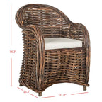 Fauteuil de club en rotin naturel - 27,5 x 27,5 x 35,5 - 28Lx28Px36H