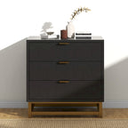 Commode à 3 tiroirs, avec pieds en métal