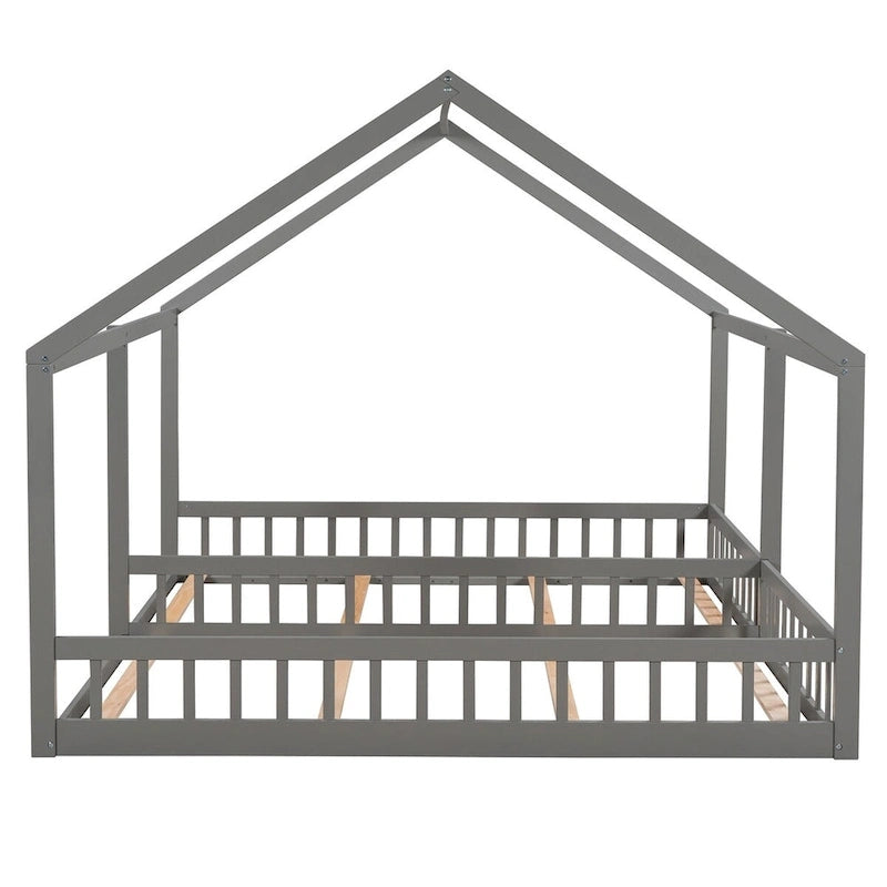 Lits plateformes de maison de taille double, Deux lits partagés