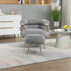 Fauteuil d'appoint moderne avec accoudoirs, capitonné, avec cadre en métal – 29,13 x 27,95 x 28,35