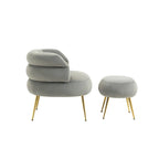 Fauteuil d'appoint moderne avec accoudoirs, capitonné, avec cadre en métal – 29,13 x 27,95 x 28,35