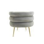 Fauteuil d'appoint moderne avec accoudoirs, capitonné, avec cadre en métal – 29,13 x 27,95 x 28,35