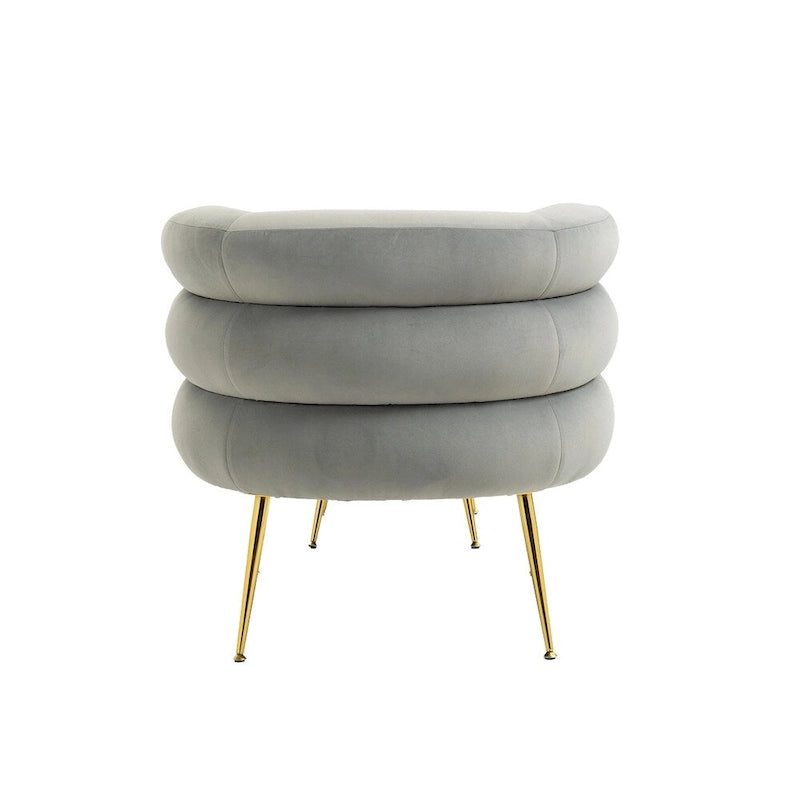 Fauteuil d'appoint moderne avec accoudoirs, capitonné, avec cadre en métal – 29,13 x 27,95 x 28,35