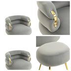 Fauteuil d'appoint moderne avec accoudoirs, capitonné, avec cadre en métal – 29,13 x 27,95 x 28,35