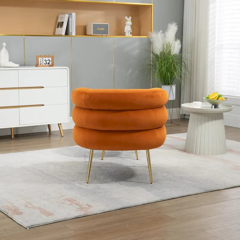 Fauteuil d'appoint moderne avec accoudoirs, capitonné, avec cadre en métal – 29,13 x 27,95 x 28,35