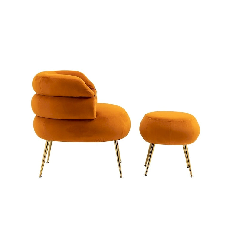 Fauteuil d'appoint moderne avec accoudoirs, capitonné, avec cadre en métal – 29,13 x 27,95 x 28,35