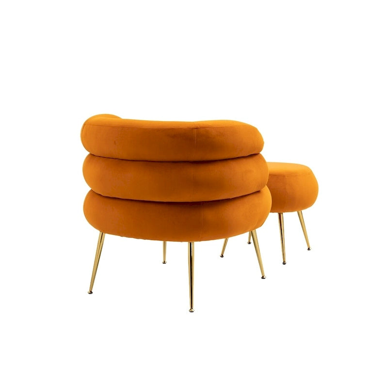 Fauteuil d'appoint moderne avec accoudoirs, capitonné, avec cadre en métal – 29,13 x 27,95 x 28,35