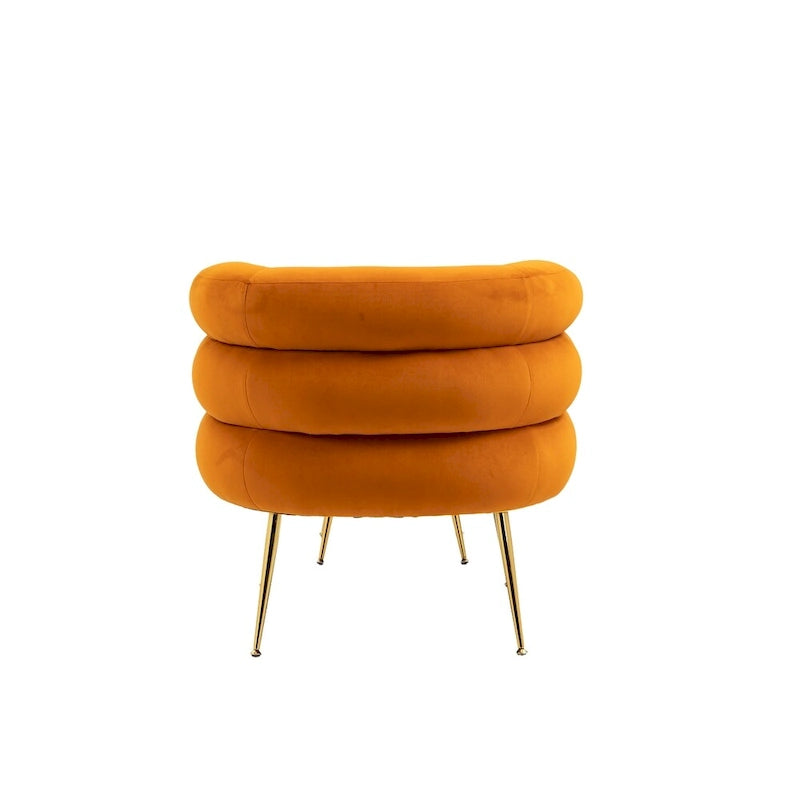 Fauteuil d'appoint moderne avec accoudoirs, capitonné, avec cadre en métal – 29,13 x 27,95 x 28,35