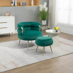 Fauteuil d'appoint moderne avec accoudoirs, capitonné, avec cadre en métal – 29,13 x 27,95 x 28,35