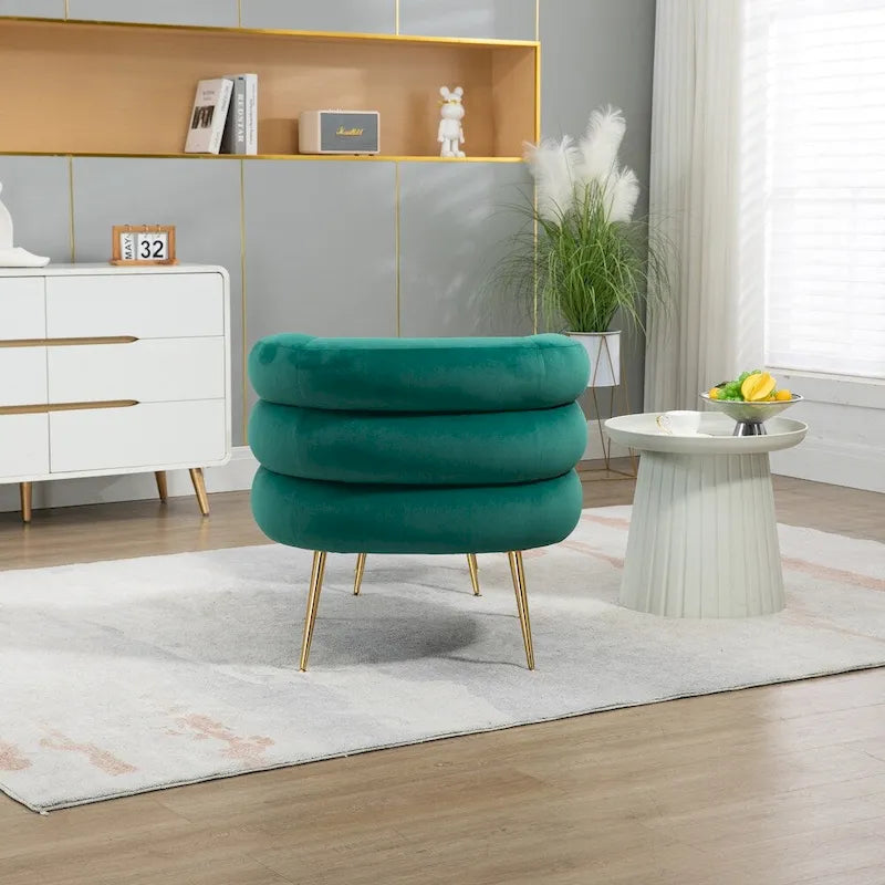 Fauteuil d'appoint moderne avec accoudoirs, capitonné, avec cadre en métal – 29,13 x 27,95 x 28,35