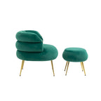 Fauteuil d'appoint moderne avec accoudoirs, capitonné, avec cadre en métal – 29,13 x 27,95 x 28,35