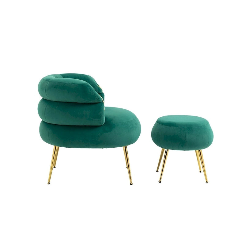 Fauteuil d'appoint moderne avec accoudoirs, capitonné, avec cadre en métal – 29,13 x 27,95 x 28,35