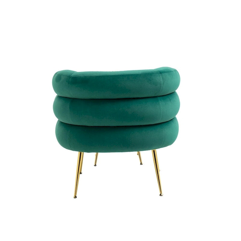 Fauteuil d'appoint moderne avec accoudoirs, capitonné, avec cadre en métal – 29,13 x 27,95 x 28,35