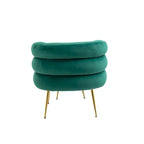 Fauteuil d'appoint moderne avec accoudoirs, capitonné, avec cadre en métal – 29,13 x 27,95 x 28,35