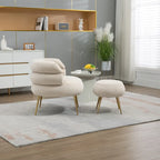 Fauteuil d'appoint moderne avec accoudoirs, capitonné, avec cadre en métal – 29,13 x 27,95 x 28,35